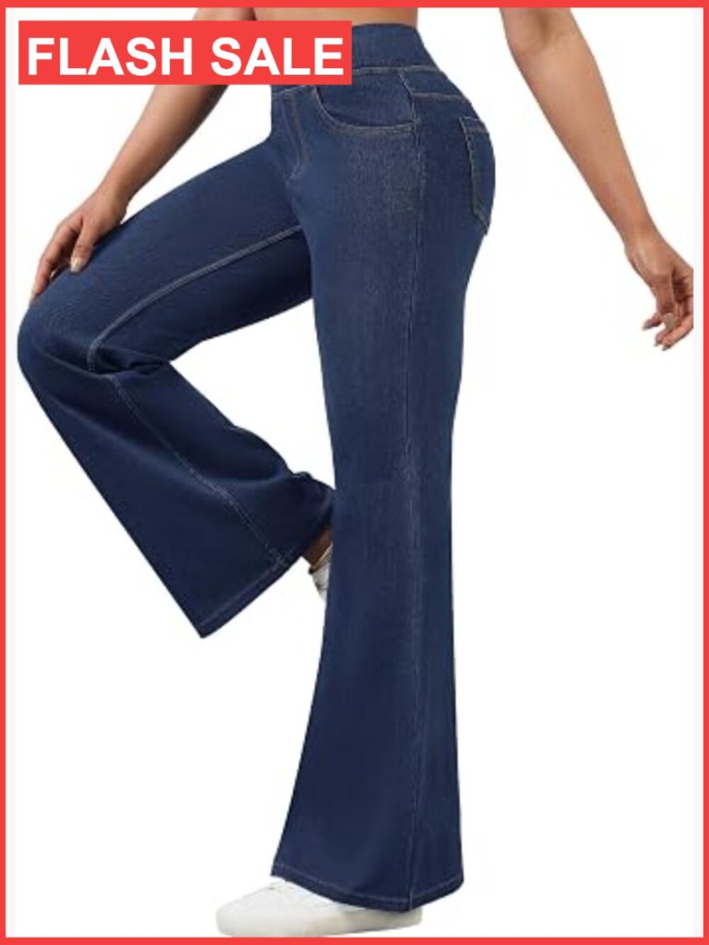 Stretchy Flare Jeans for Women High Waist Pull On Bootcut Denim Pants